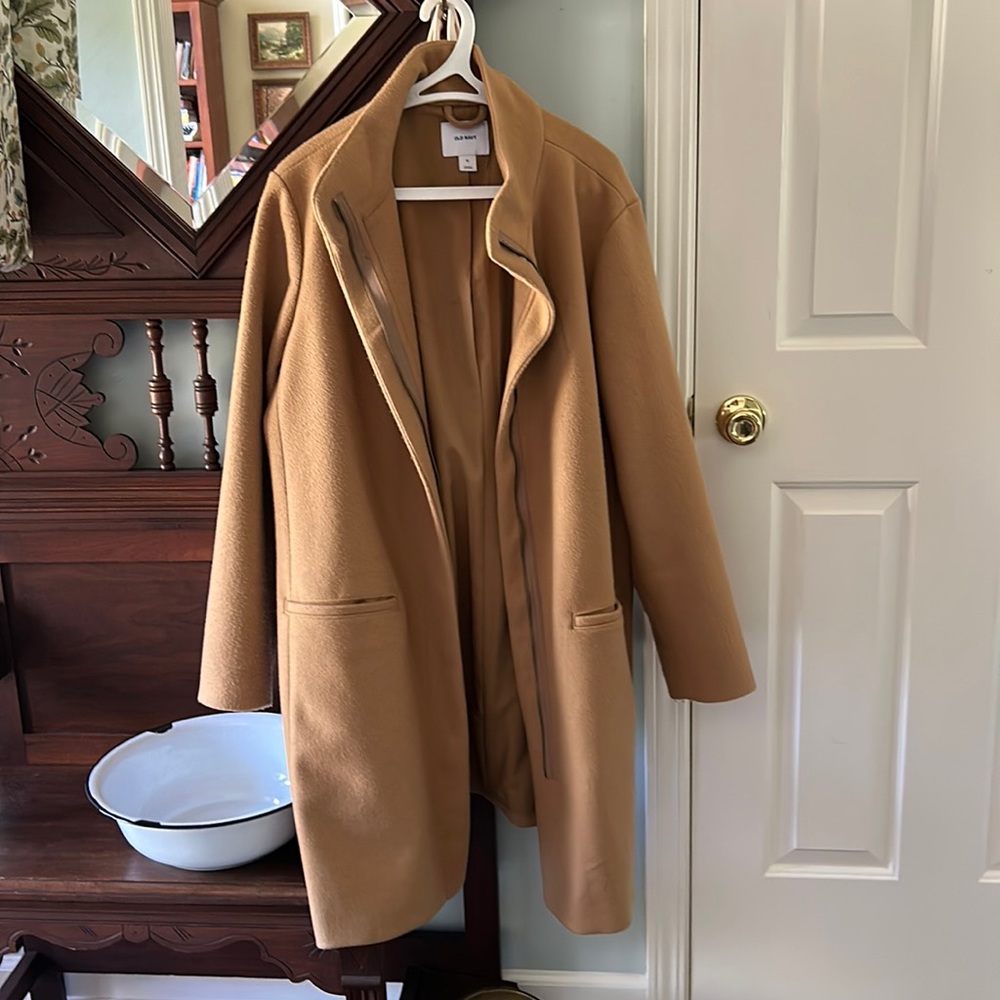 Camel Colored Zip Coat